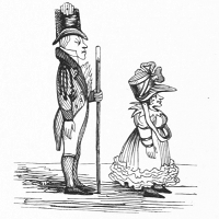 A tall man next to a short woman