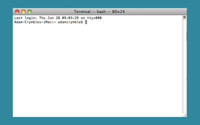 Intérprete de línea de comandos, Terminal, en Mac