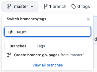 Creating a gh-pages branch in the GitHub interface
