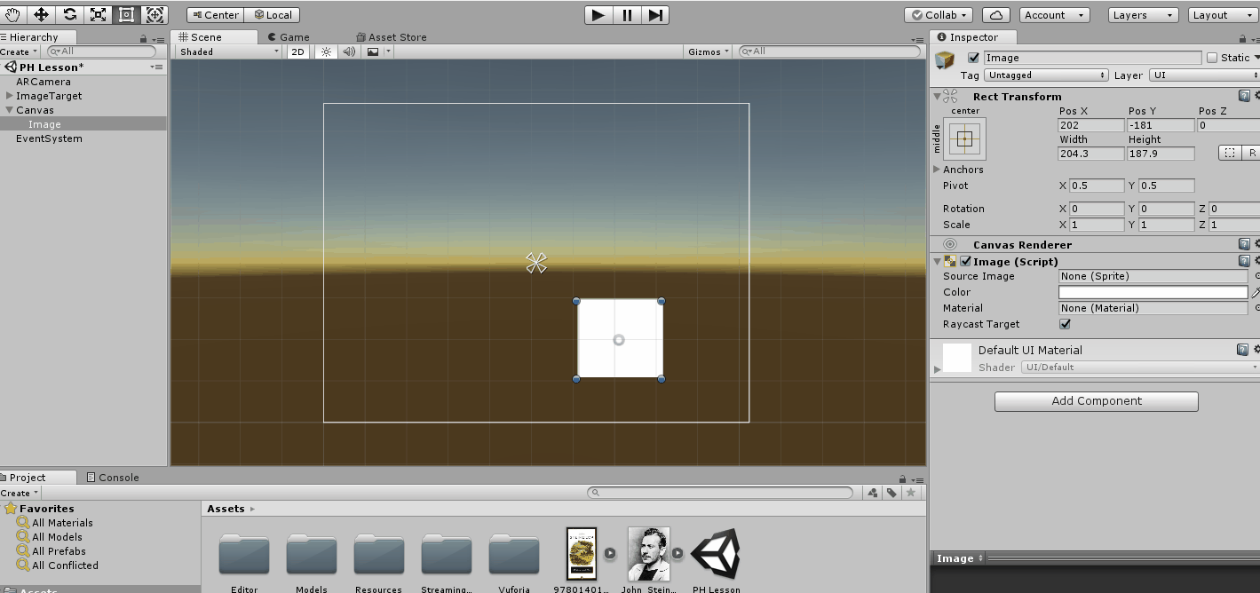 Select the 2D view in your scene menu and expand the Canvas image.