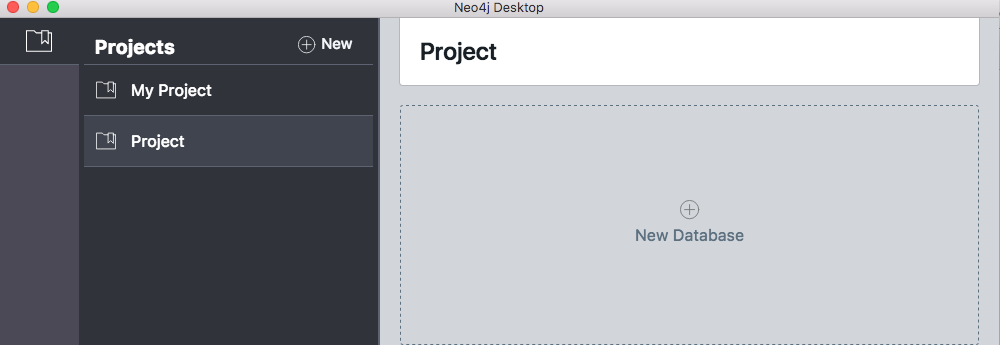 Neo4j Desktop - Adding a new database to a project.