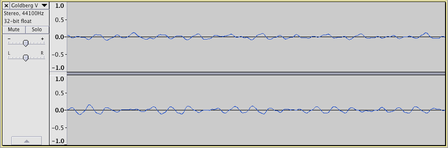 Zoomed in view of Bach waveform