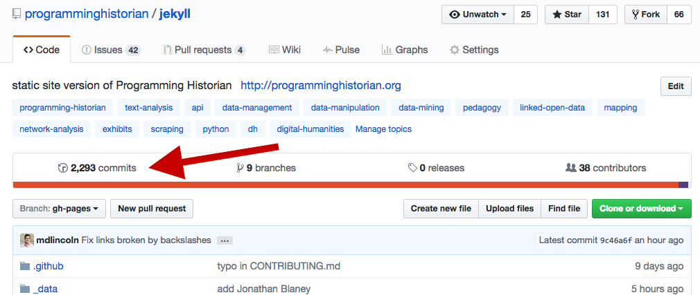 GitHub commit menu location