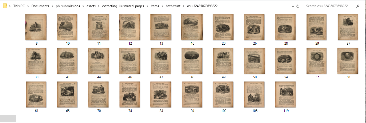 View of volume for which only pages with pictures have been downloaded.
