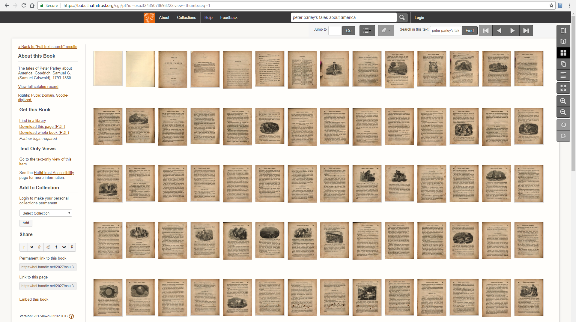View of HathiTrust thumbnails for all pages.
