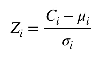 Imagem 3: Equação para a estatística de z-score.