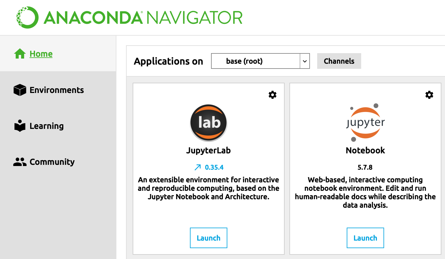 Anaconda Navigator interface