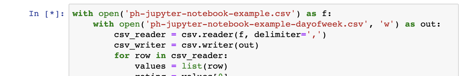 Running a code cell in a Jupyter notebook