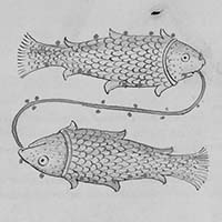 Pisces symbol of two linked fish