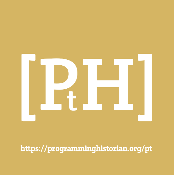 Logo for Programming Historian in portuguese.