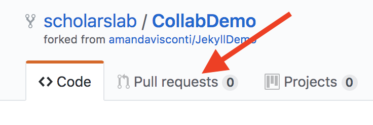 Screenshot of the pull requests tab