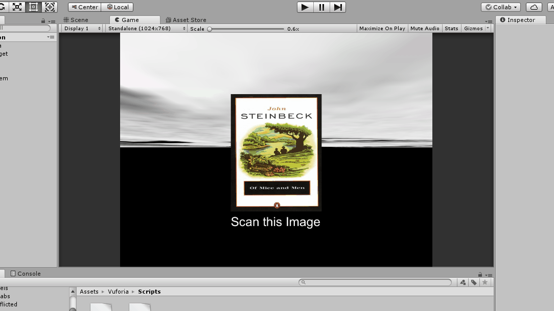 Place your book cover within the webcam view while in play mode.