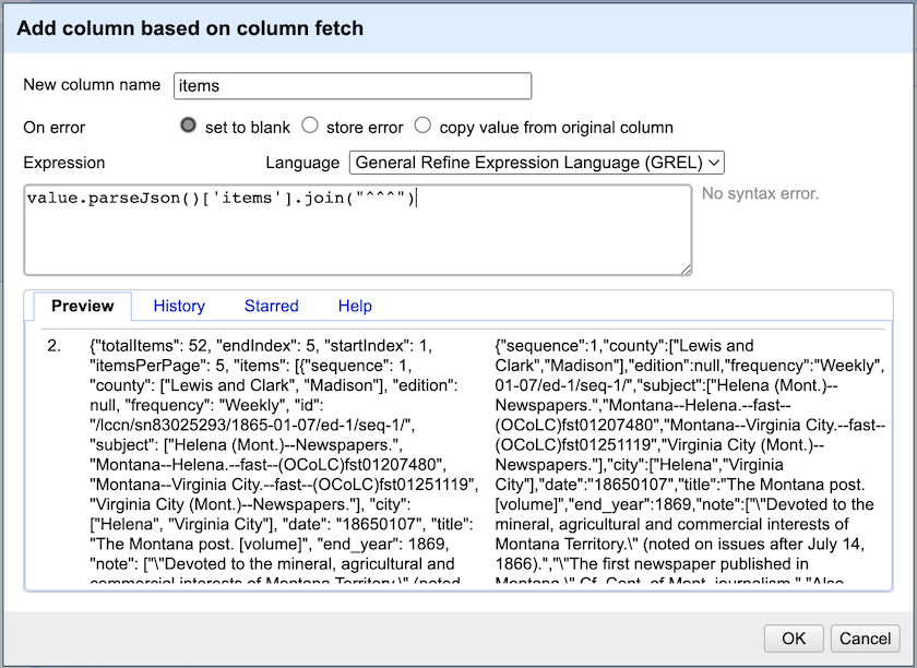 parse json items