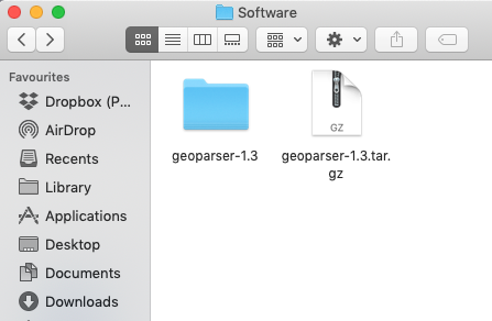 Figure 1: The new geoparser-1.3 directory.