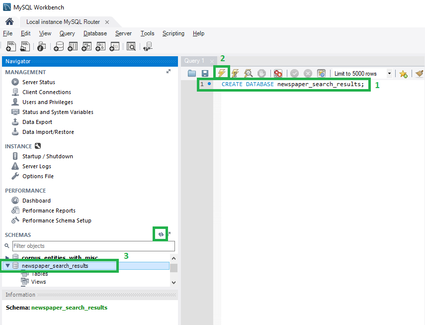 create database on mac for windows