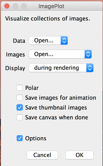 captura de caja de ImagePlot para seleccionar opciones adicionales de visualización