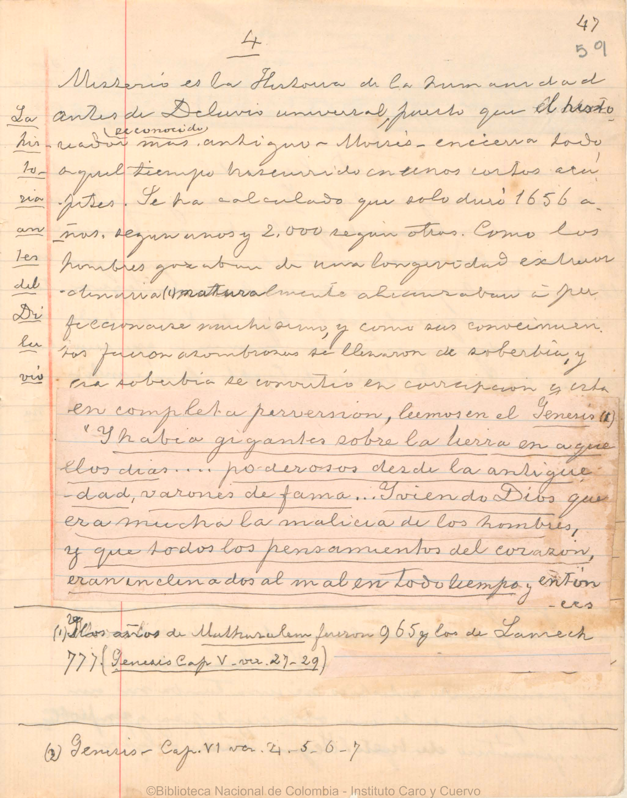 Imagen del manuscrito 'Pequeño manual del estudiante de historia universal' de Soledad Acosta de Samper, tomo 1, p. 59
