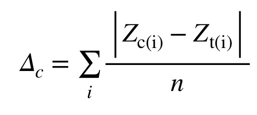 Figure 8: Equation for John Burrows' Delta statistic.