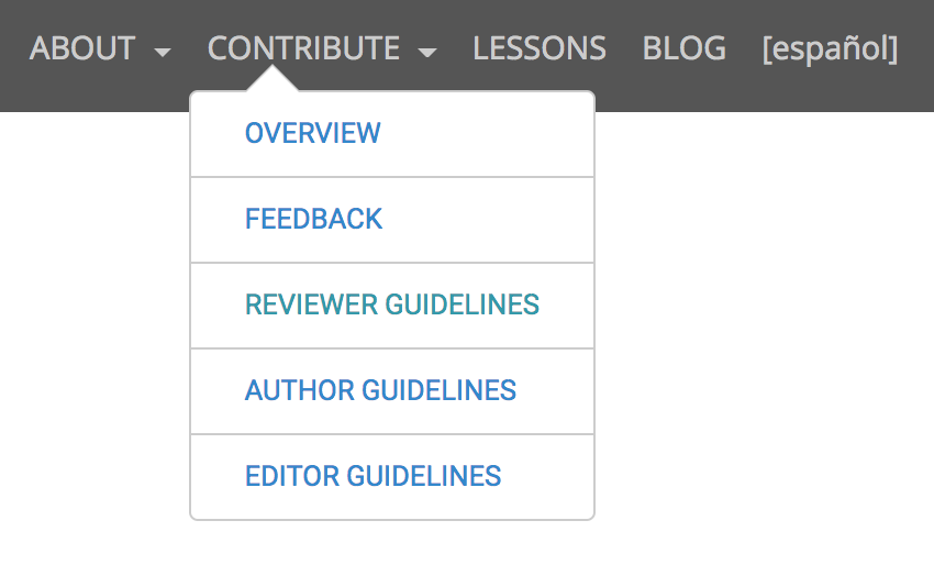 Find author, reviewer, and editor guidelines quickly